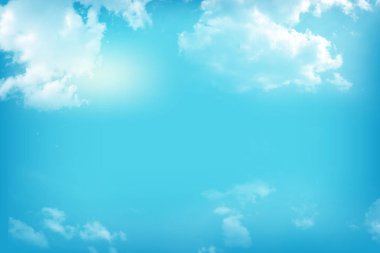 Gökyüzü ve bulutlar. Kartı, metin tasarım, arka plan yazdırma.