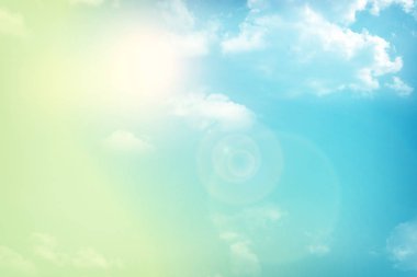 Gökyüzü ve bulutlar. Kartı, metin tasarım, arka plan yazdırma.