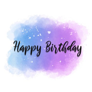 Mutlu Doğum günü kitabe sulu boya leke. EPS 10