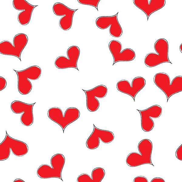 Бесшовный Векторный Рисунок Сердца Символ Любви День Святого Валентина Праздник — стоковый вектор