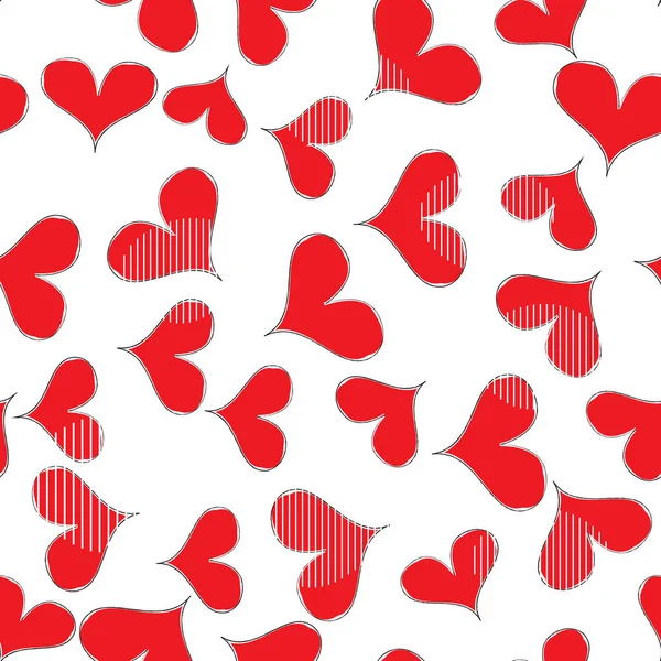 Seamless Vector Heart Pattern Symbol Love Valentine Day Holiday — Stock Vector