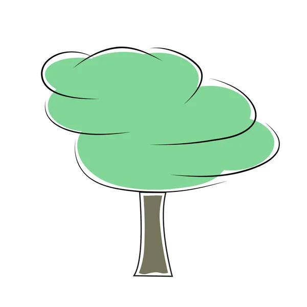 Árvore verde abstrato ou ícone no fundo branco . — Vetor de Stock
