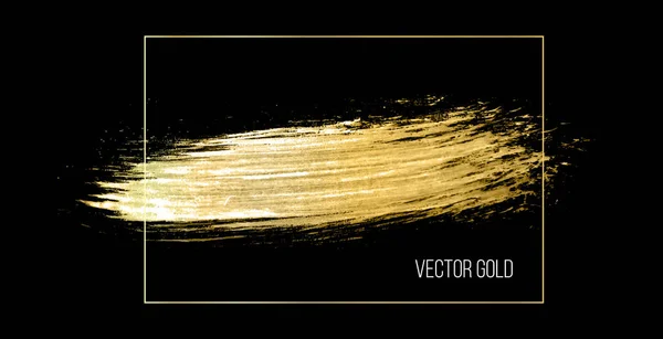 Pincelada de oro en estilo abstracto sobre fondo dorado . — Archivo Imágenes Vectoriales