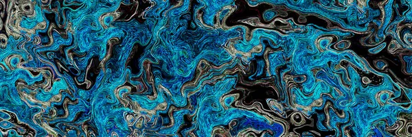 抽象的な液体青の暗い背景。デジタル アートの抽象的なパターン. — ストック写真