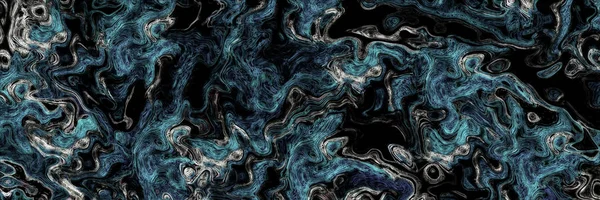 Abstracte vloeibare blauwe donkere achtergrond. Digitale kunst abstract patroon. — Stockfoto