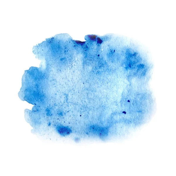 흰색 배경에 파란색 수채화 반점. — 스톡 벡터
