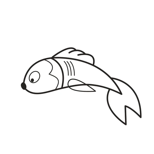 Fish outline drawing logo, great design for any purposes. — Stock Photo, Image