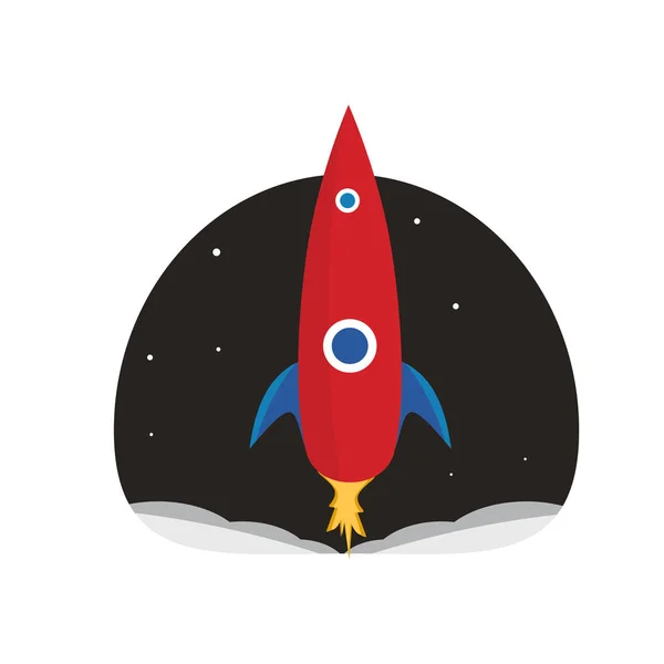 Flat rocket flat for concept design.Business website template design. — Stock Vector