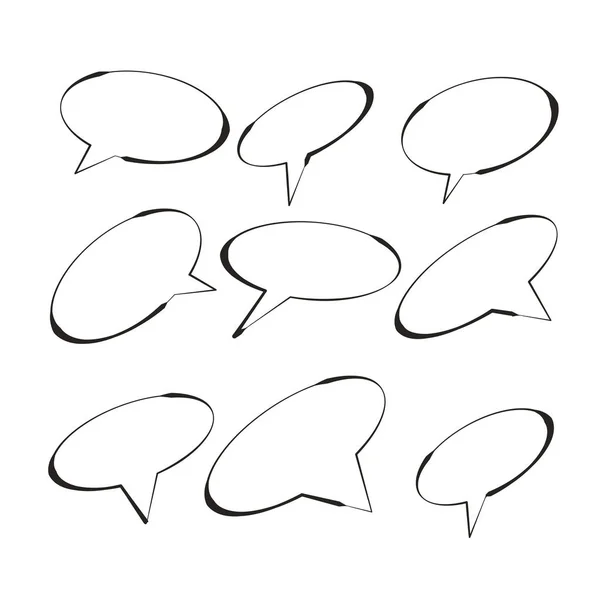 Linear modern speech set bubbles in modern style — Stock Vector