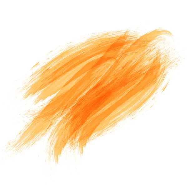 Barva Štětec Tah Textura Oranžová Akvarel Skvrna Izolované — Stock fotografie