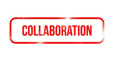 İşbirliği - kırmızı grunge lastikler, damga