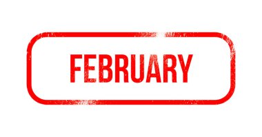 Şubat - kırmızı grunge lastikler, damga