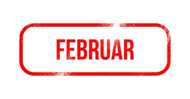 Februar - kırmızı grunge lastikler, damga