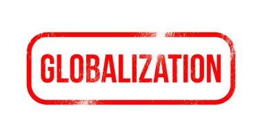 Küreselleşme - kırmızı grunge lastikler, damga