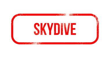 Skydive - kırmızı grunge kauçuk, damgası