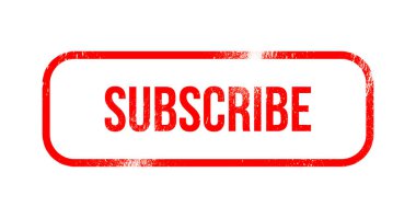 abone - kırmızı grunge kauçuk, damgası