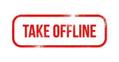 Çevrimdışı - al kırmızı grunge lastikler, damga