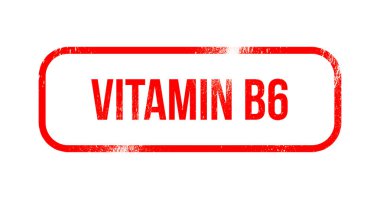 Vitamin B6 - kırmızı grunge lastikler, damga