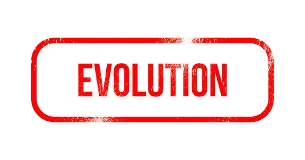 Evolution Röd Grunge Gummi Stämpel — Stockfoto