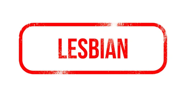 Lesbian - red grunge rubber, stamp — Stock Photo, Image