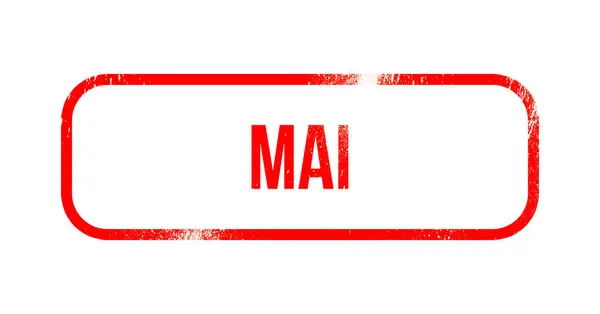 Mai Red Grunge Rubber Stamp — Stock Photo, Image