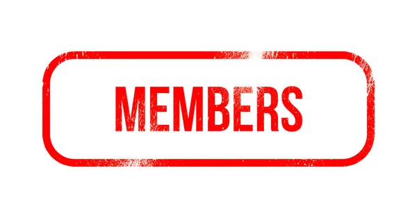 Members Red Grunge Rubber Stamp — Stock Photo, Image