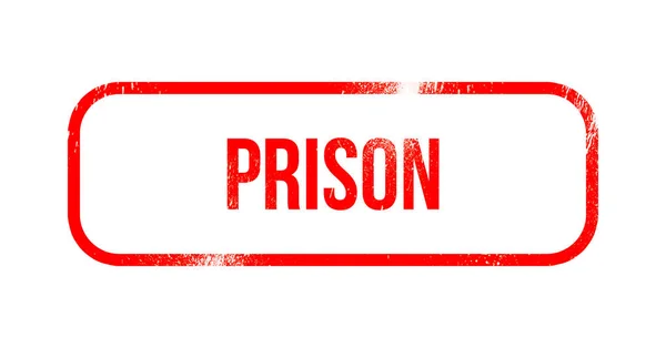 Börtön Piros Grunge Gumi Bélyegző — Stock Fotó
