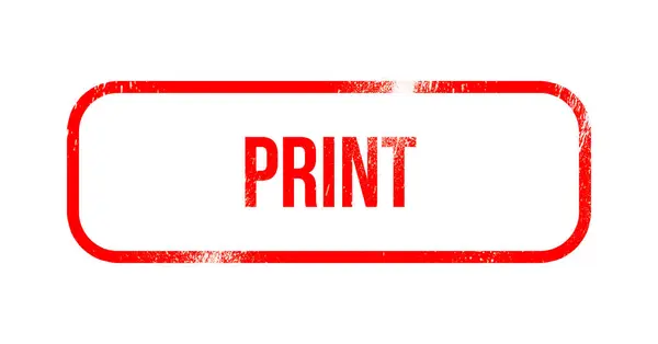 Print Red Grunge Rubber Stamp — Stock Photo, Image