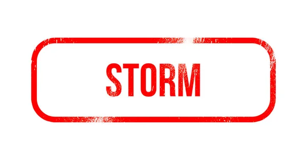 Sturm Roter Grunge Gummi Stempel — Stockfoto