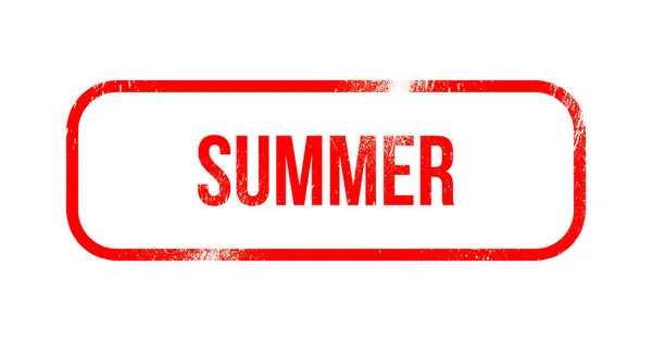 Summer Red Grunge Rubber Stamp — Stock Photo, Image