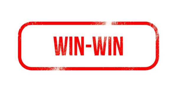 Win Win Red Grunge Rubber Stamp — Stock Photo, Image