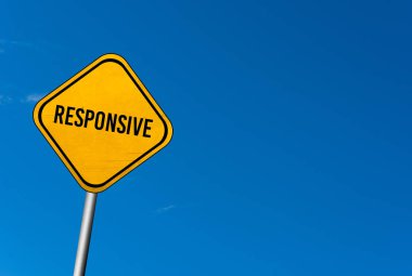 Duyarlı Web Tasarım - sarı işareti mavi gökyüzü ile