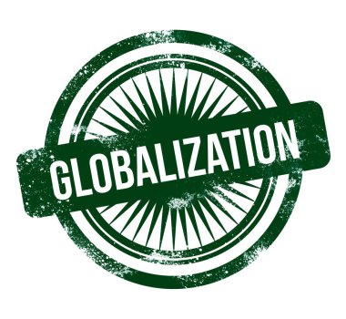Küreselleşme - yeşil grunge damgası