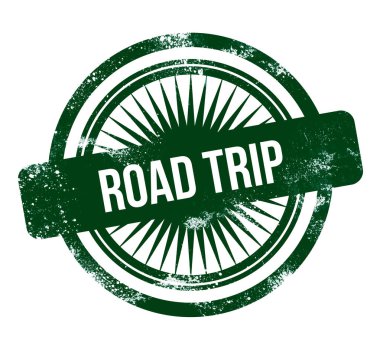 Road trip - yeşil grunge damgası