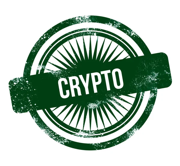 Crypto Zöld Grunge Bélyeg — Stock Fotó