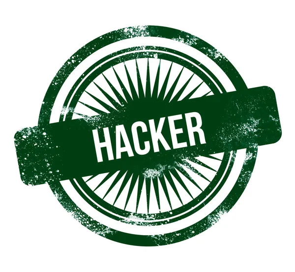Hacker Stempel Grunge Hijau — Stok Foto