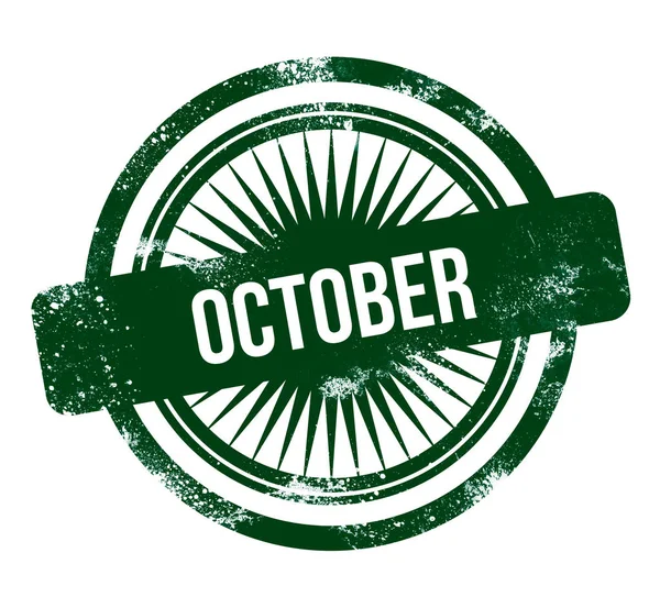 Οκτώβριος Πράσινο Grunge Σφραγίδα — Φωτογραφία Αρχείου