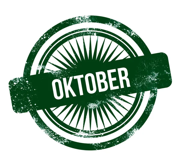 Oktober Zöld Grunge Bélyeg — Stock Fotó