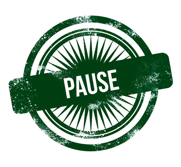 Pause Green Grunge Stempel — Stockfoto