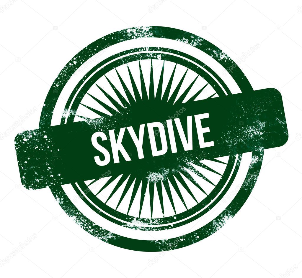 skydive - green grunge stamp