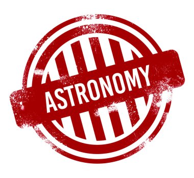 Astronomi - kırmızı grunge tuşu, damga