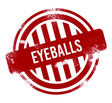 Göz bebekleri - kırmızı grunge düğmesi, pul