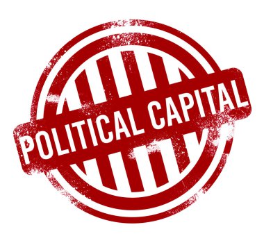 Siyasi sermaye - kırmızı grunge tuşu, mühür