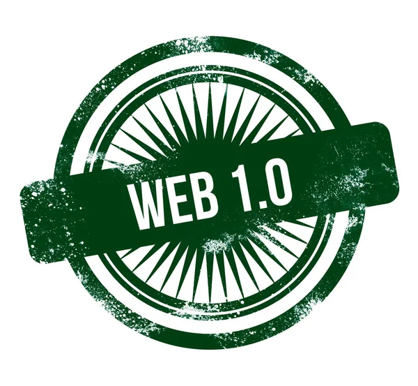 Web 1.0 - zöld grunge-bélyeg — Stock Fotó