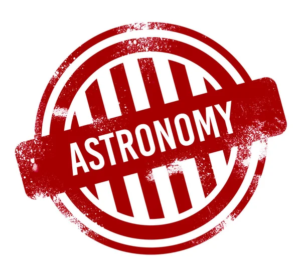 Astronomie Rode Grunge Knop Stempel — Stockfoto