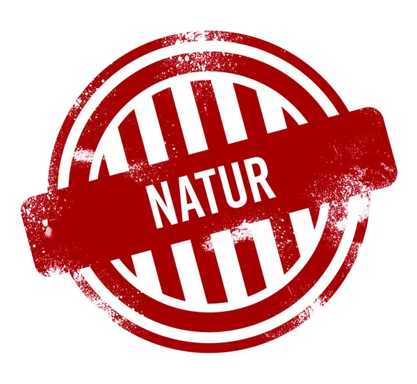 Natur Roter Grunge Knopf Marke — Stockfoto