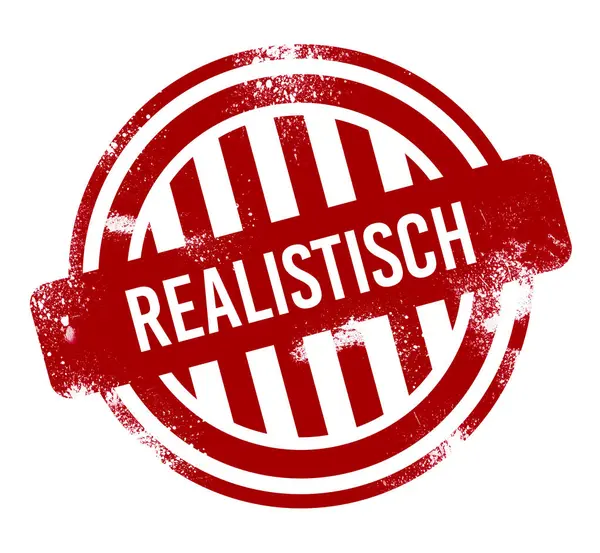 Realistisch Rode Grunge Knop Stempel — Stockfoto