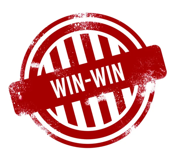 Win Win Red Grunge Button Stamp — Stock Photo, Image