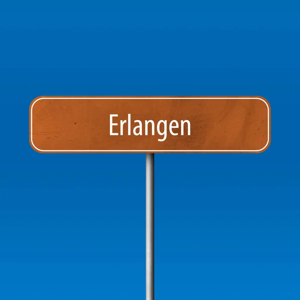 Місто Erlangen Знак Назва Місця Знак — стокове фото