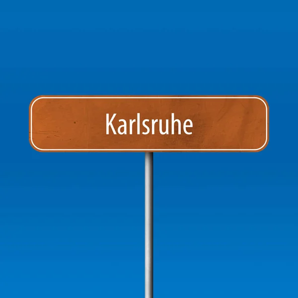 Assinatura Cidade Karlsruhe Sinal Lugar Nome — Fotografia de Stock